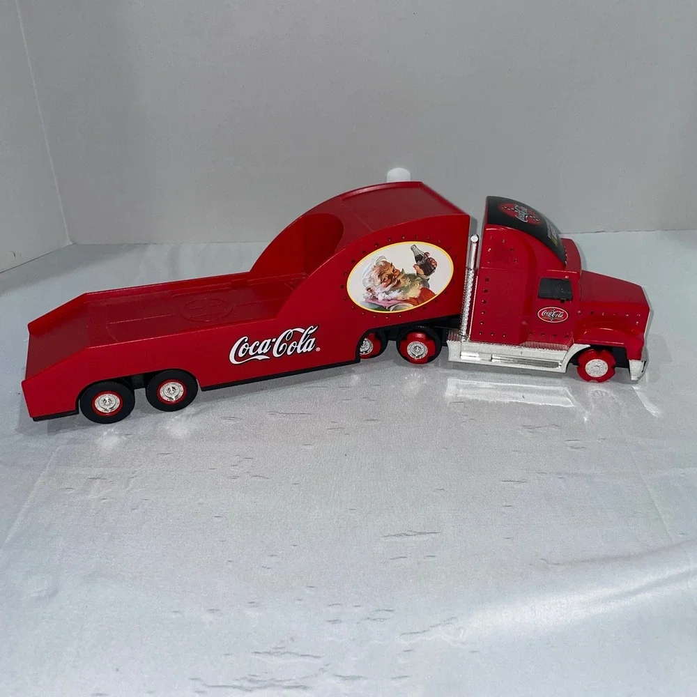 Coca-Cola NASCAR Semi Truck Trailer Santa Claus Red Diecast Hauler COKE 02